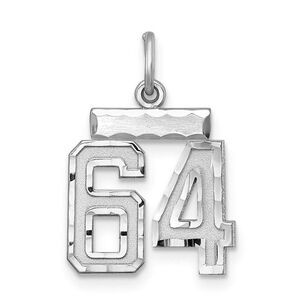 Sterling Silver, Varsity Collection, Small D/C Pendant, Number 64